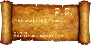 Podneczki Dénes névjegykártya